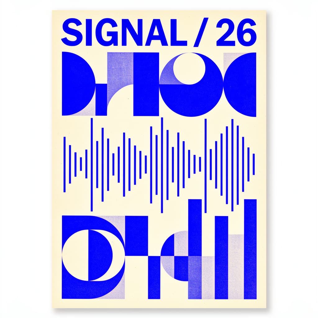 SIGNAL 26 Swiss music poster generated with FLUX.2 Flex