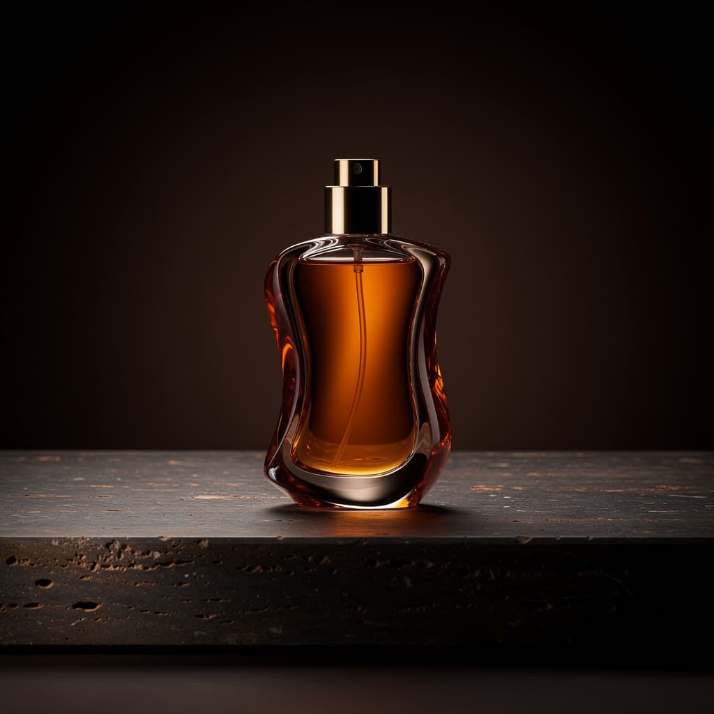 Amber perfume product photograph generated with FLUX.2 Pro